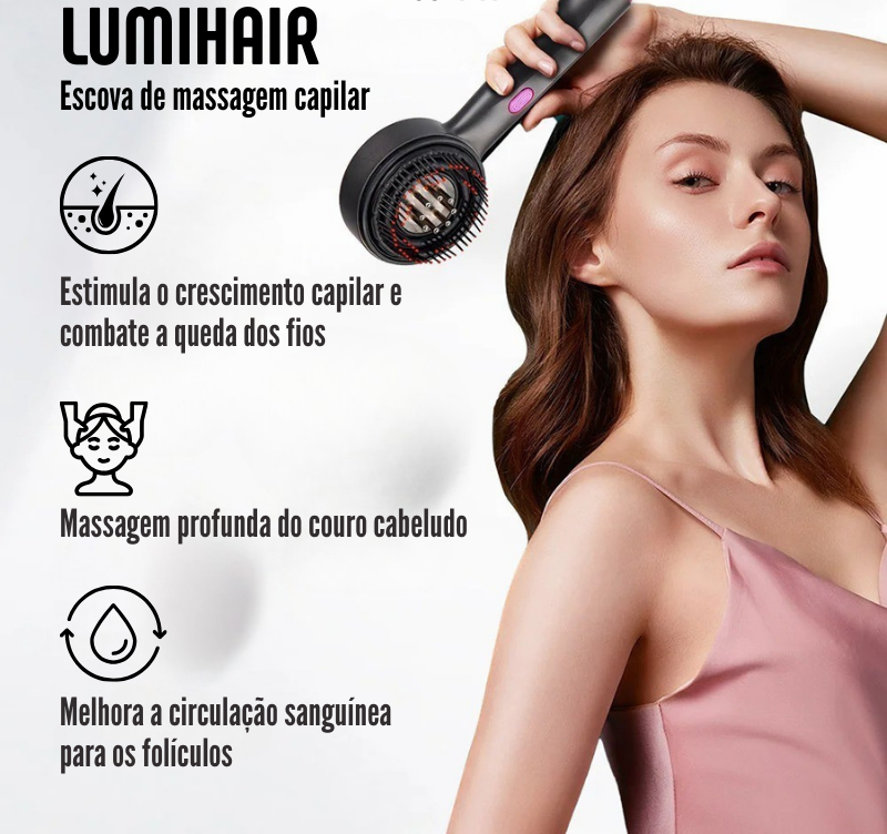 LumiHair - Escova 3 em 1 para fortalecimento dos fios