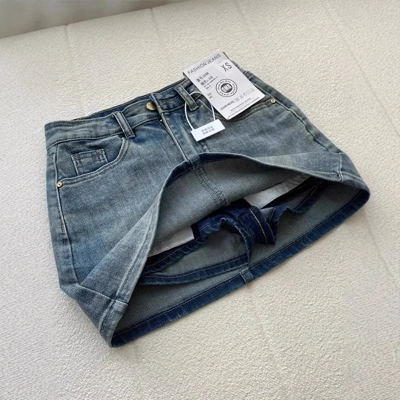 Saia Jeans Feminina Retrô Cintura Alta – Modela e Valoriza