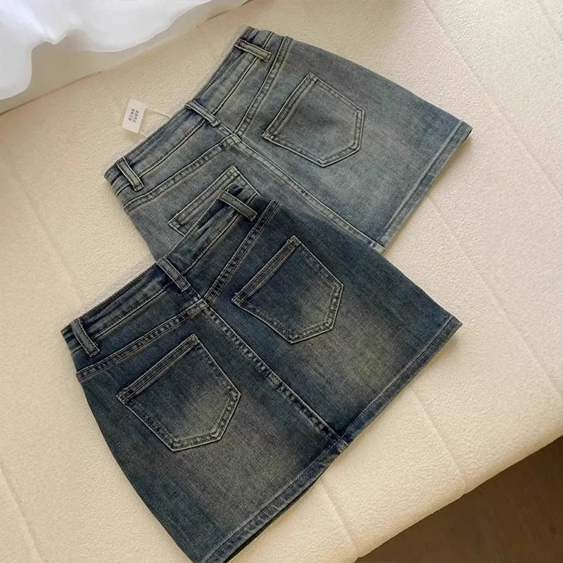 Saia Jeans Feminina Retrô Cintura Alta – Modela e Valoriza